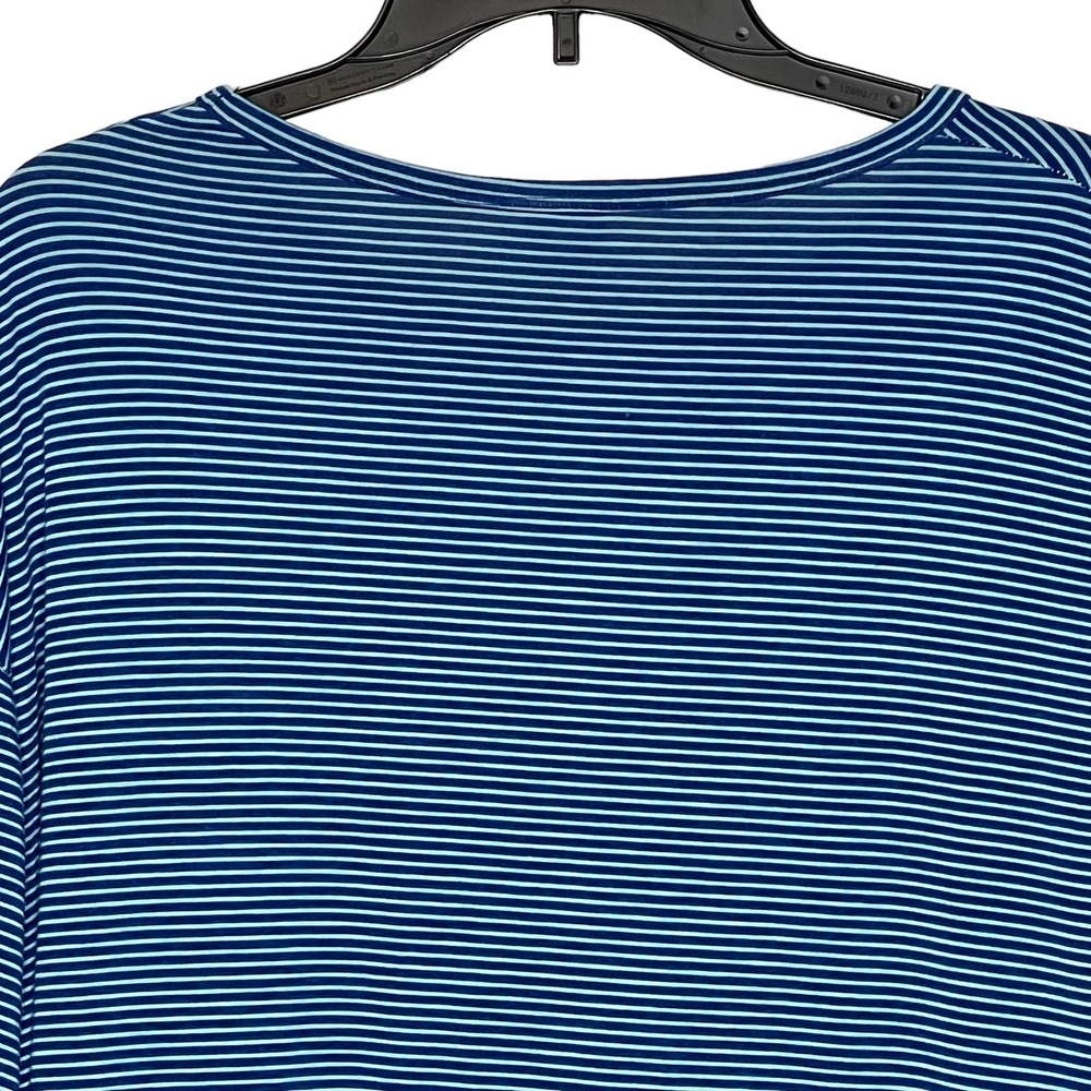 LuLaRoe Tunic Top Size XS Blue White Striped Womens Stretch‎ Blend SS T-Shirt - Picture 7 of 9